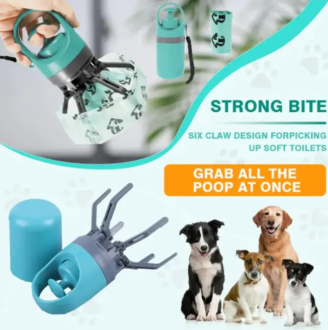 Dog Pooper Scooper with Built In Waste Bags No Touch Cleanup Tool