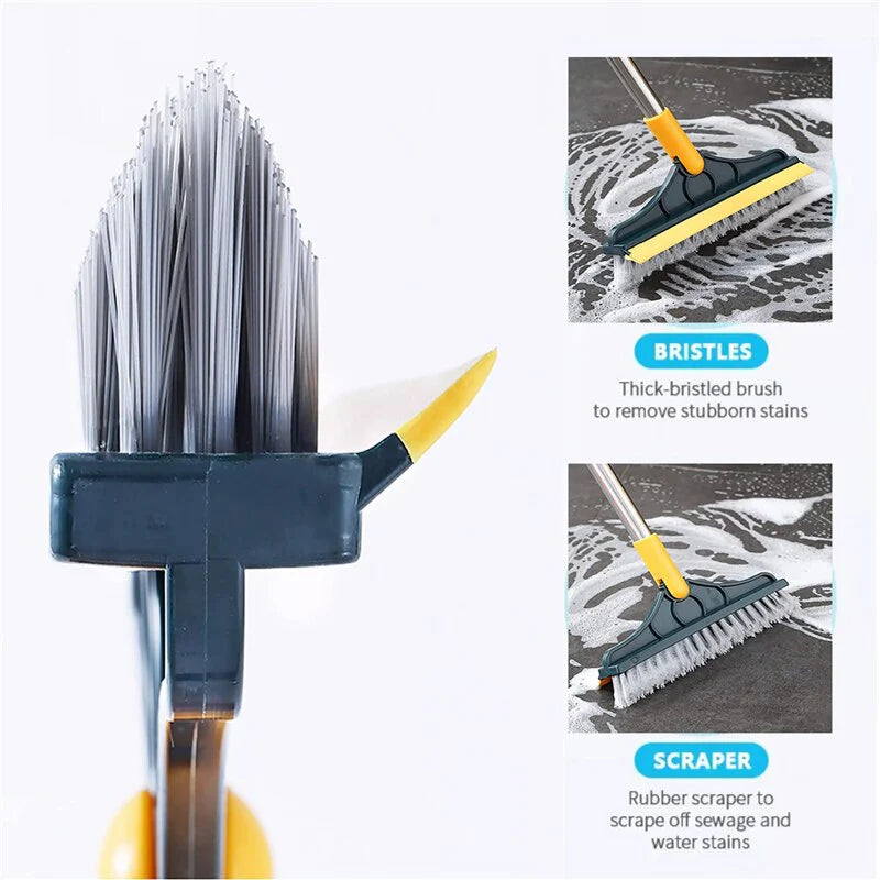 2-in-1 Floor Scrub Brush with Squeegee