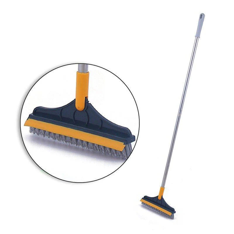 2-in-1 Floor Scrub Brush with Squeegee