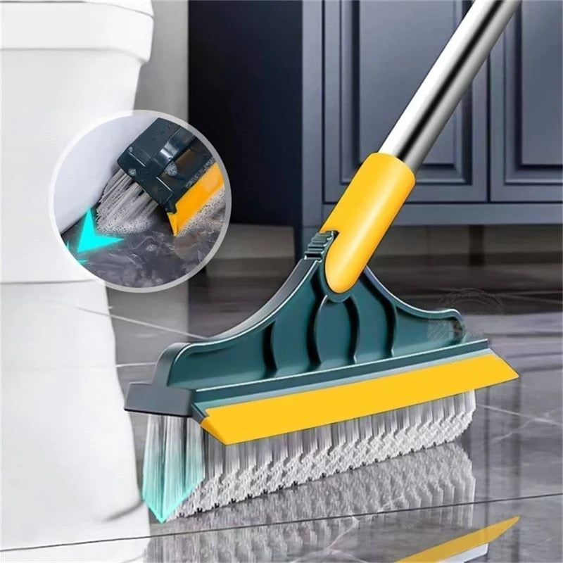 2-in-1 Floor Scrub Brush with Squeegee