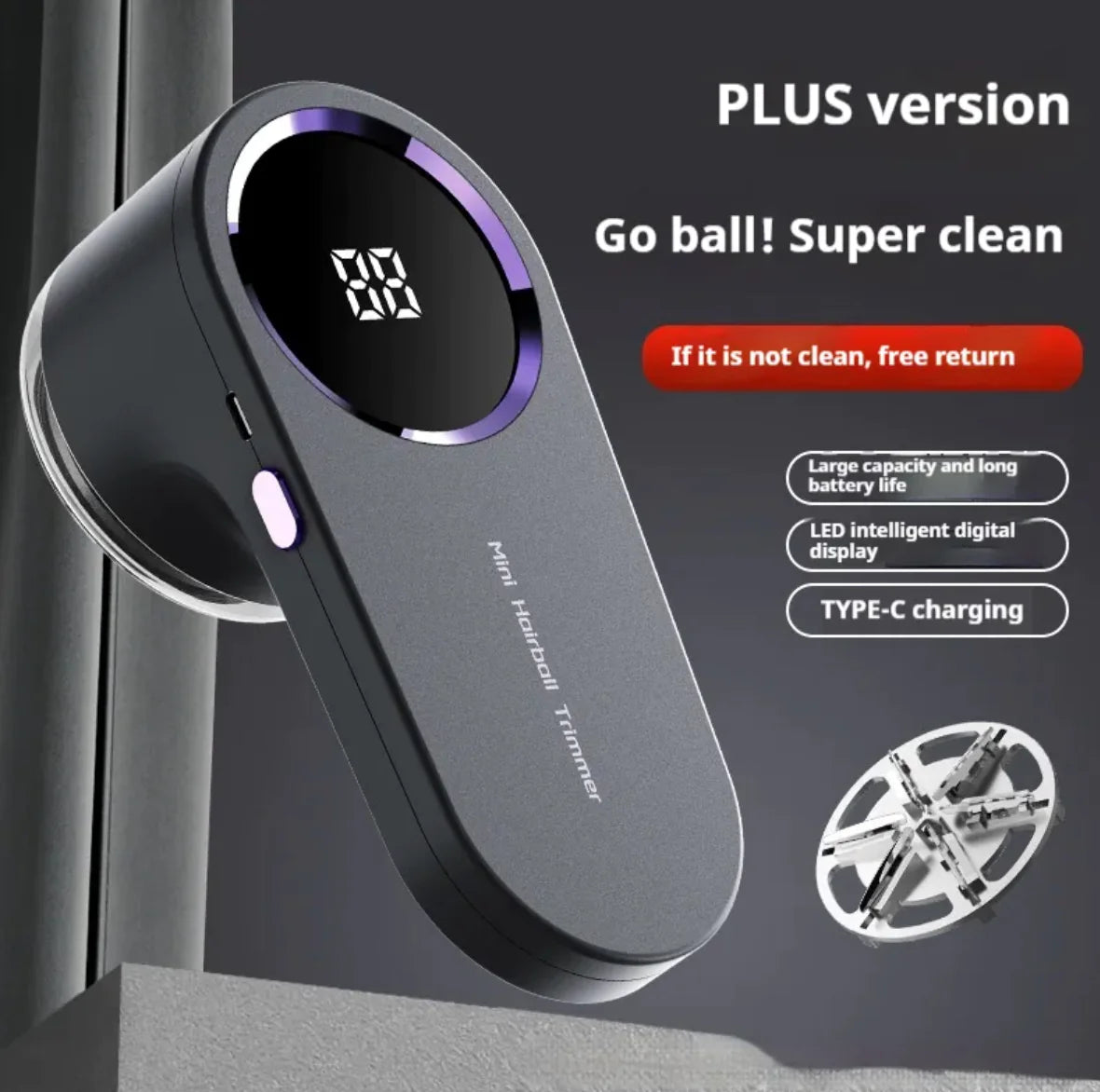 Rechargeable Fabric Shaver with Digital Display – 3-Speed Sweater Defuzzer & Lint Remover for Clothes, Furniture & Bedding