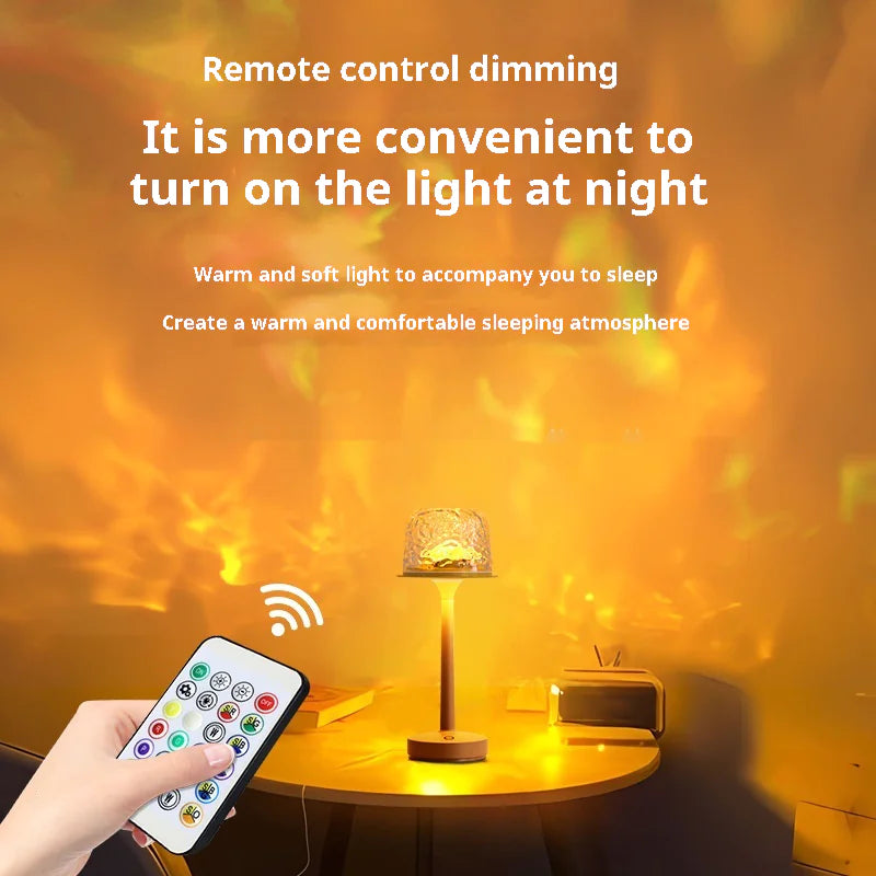 Ocean Wave Projector Light – Cordless RGB LED Night Light with Remote Control