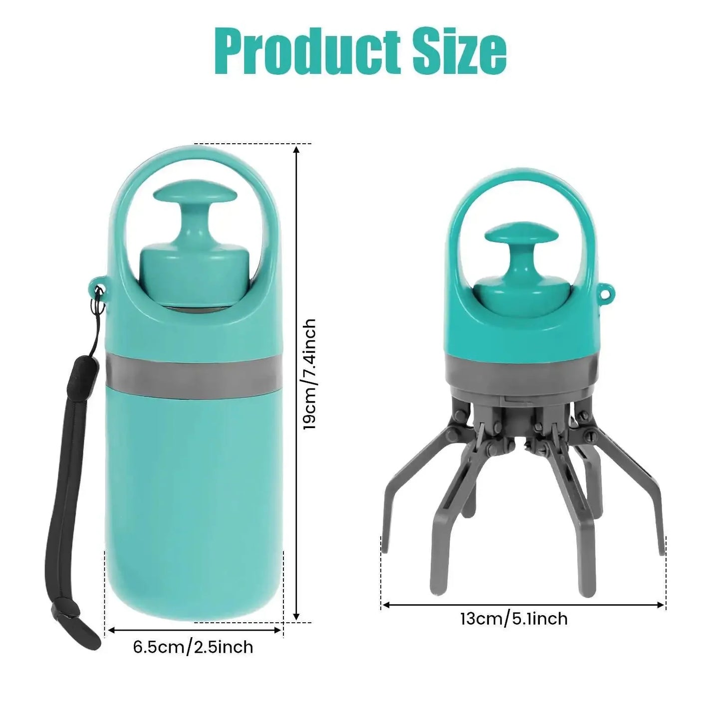 Dog Pooper Scooper with Built In Waste Bags No Touch Cleanup Tool