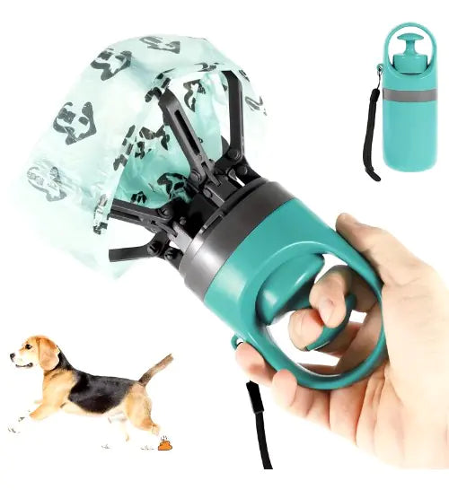 Dog Pooper Scooper with Built In Waste Bags No Touch Cleanup Tool