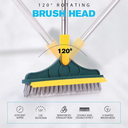 2-in-1 Floor Scrub Brush with Squeegee