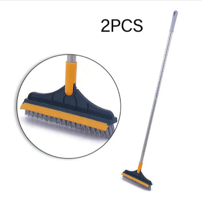 2-in-1 Floor Scrub Brush with Squeegee